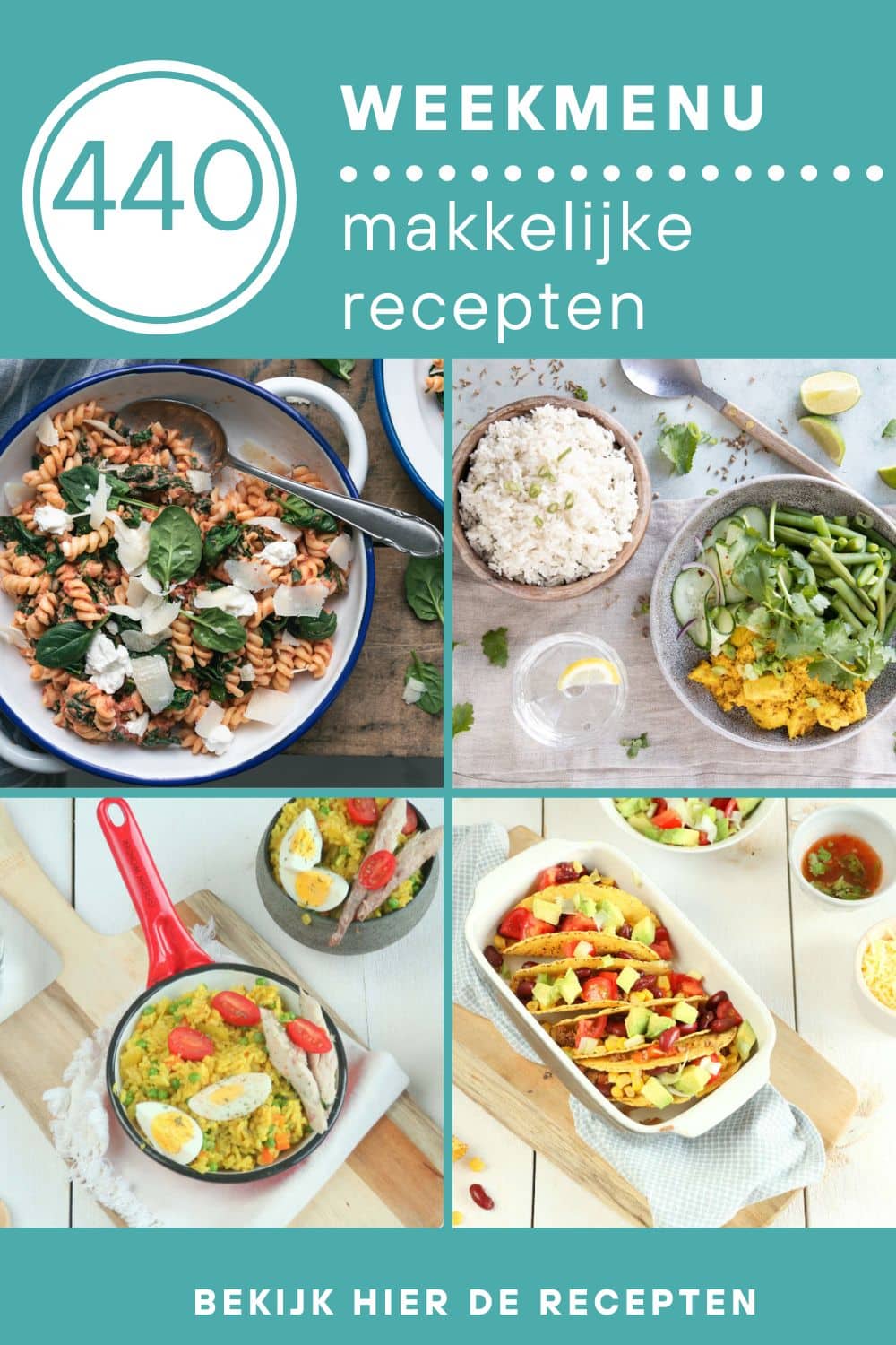 Weekmenu recepten voor het avondeten