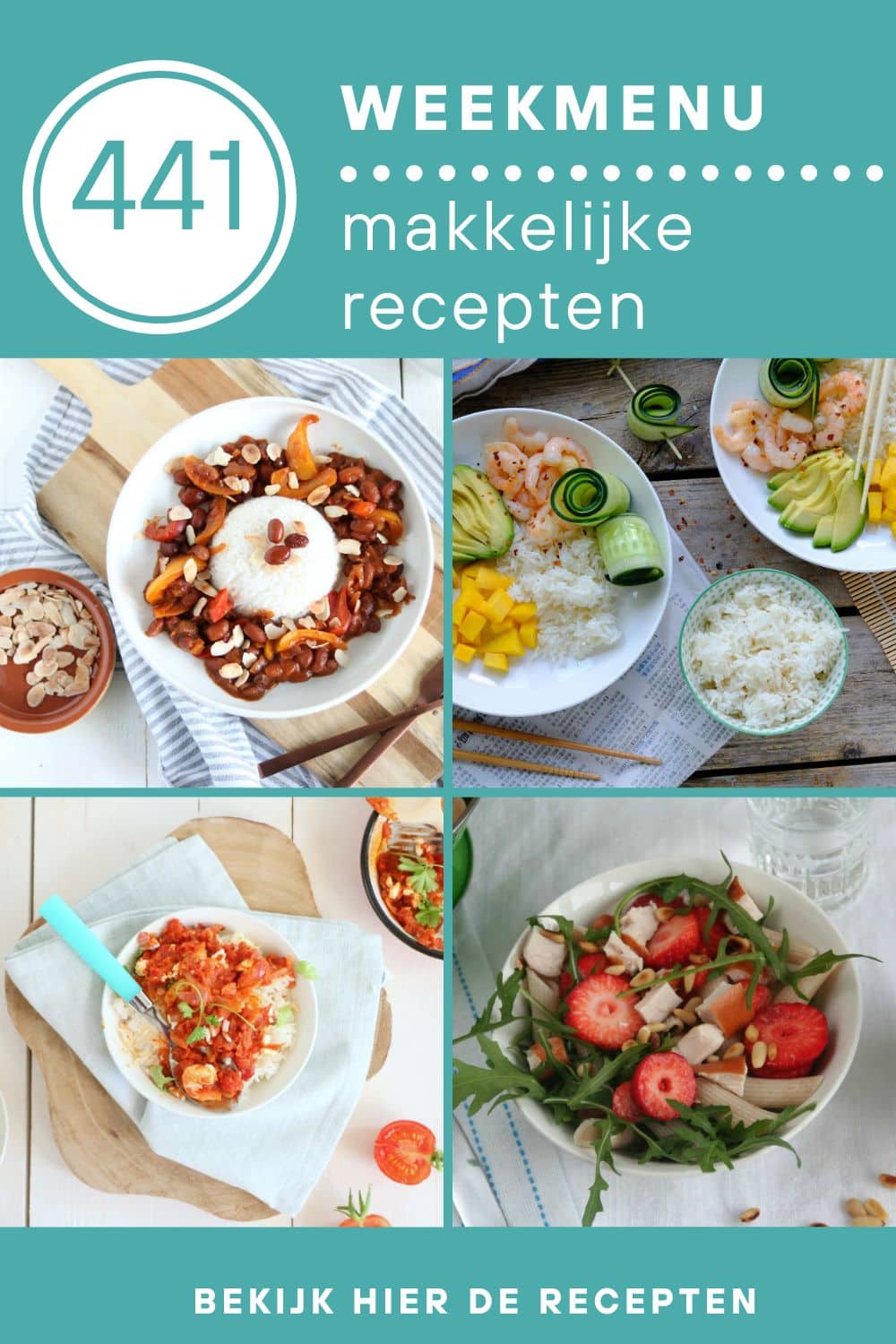 Weekmenu recepten voor het avondeten