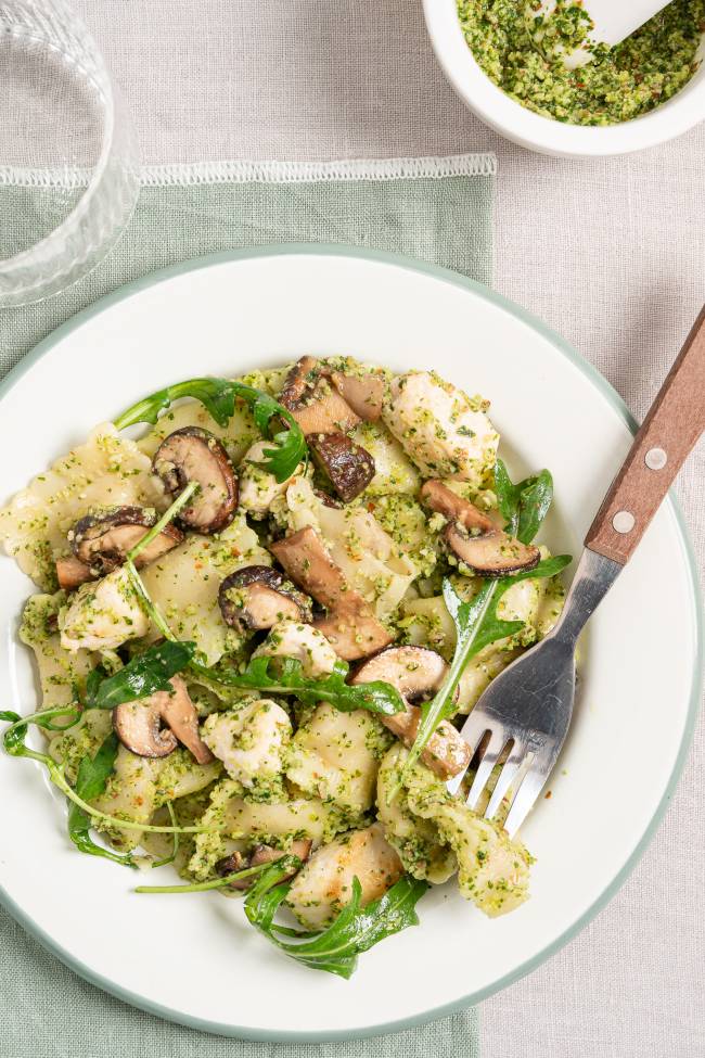 Makkelijke ravioli met champignons