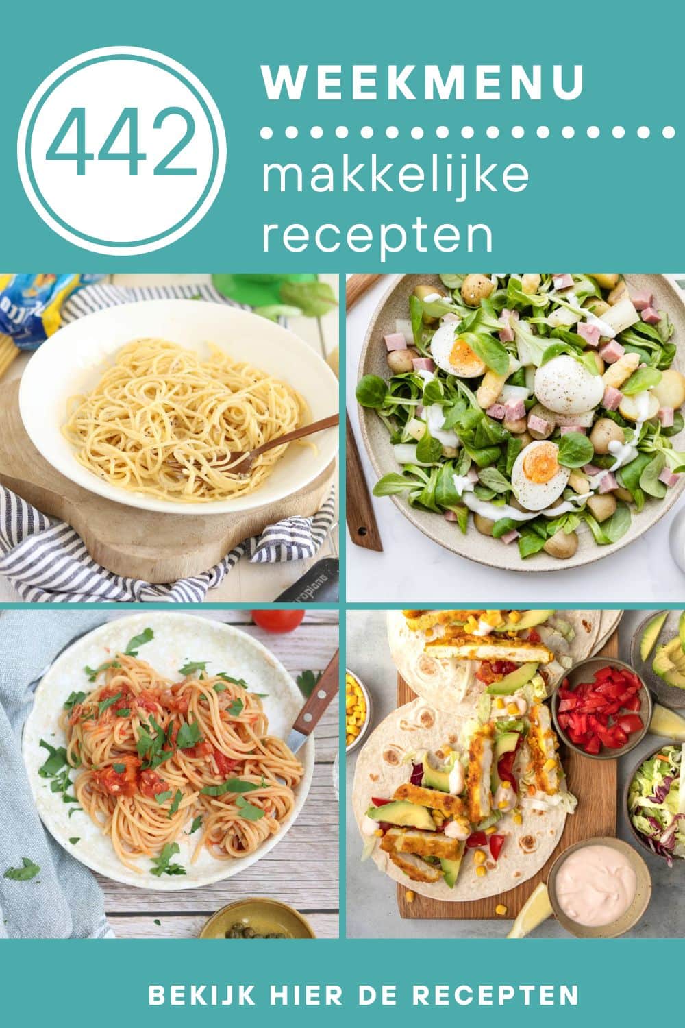 Weekmenu recepten voor het avondeten