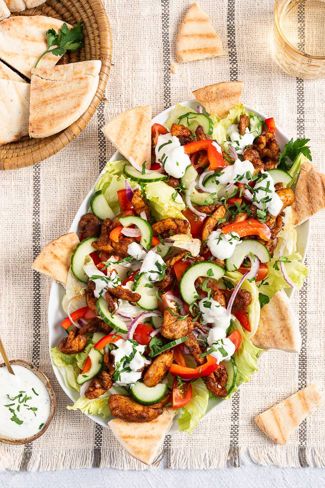 Kipshoarma zelf maken voor in een salade