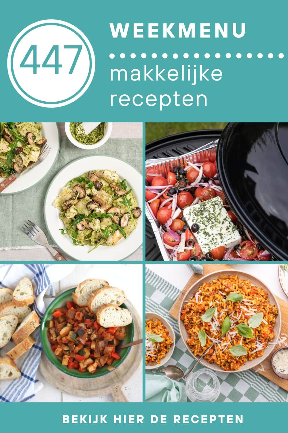 Weekmenu recepten voor het avondeten