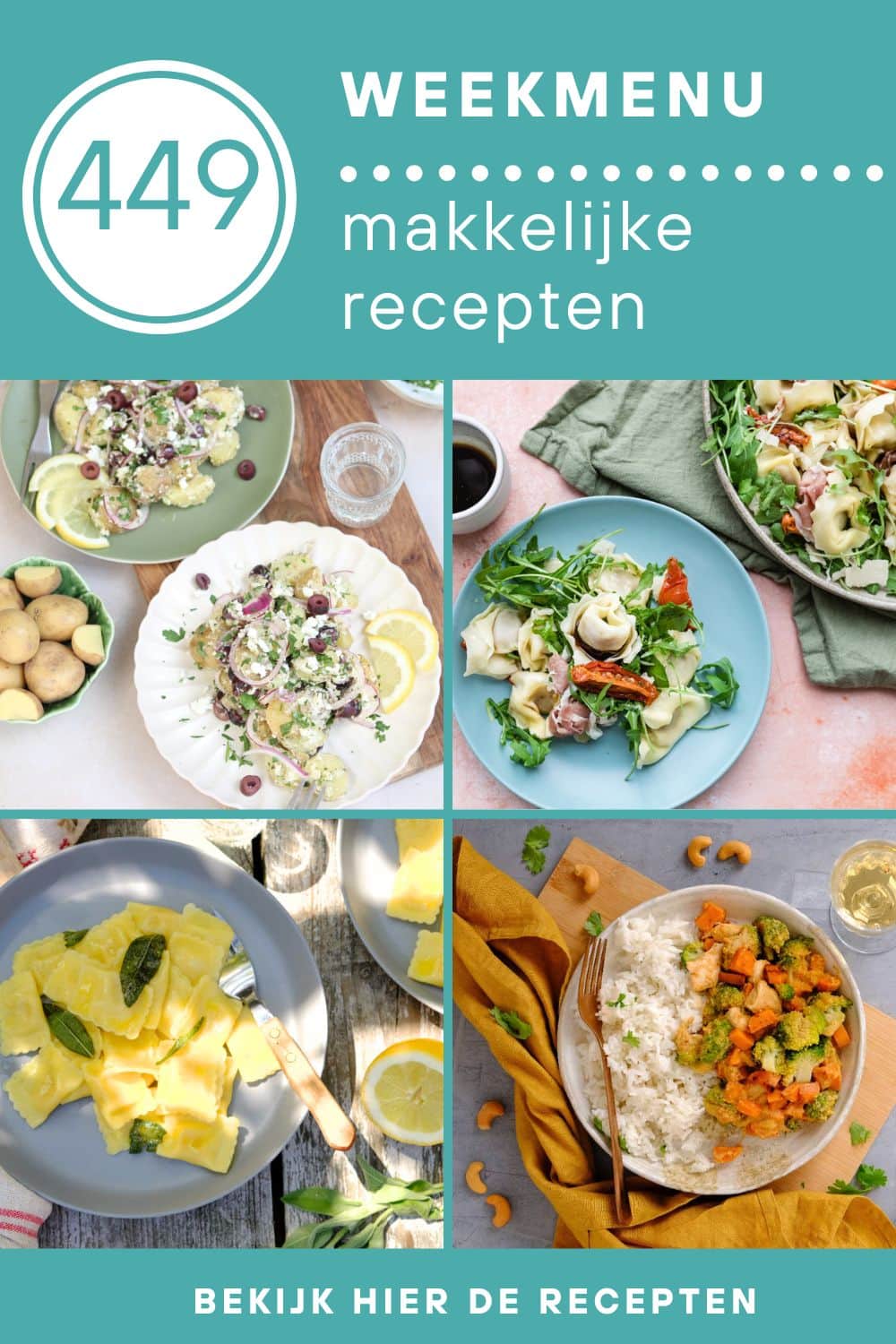 Weekmenu recepten voor het avondeten