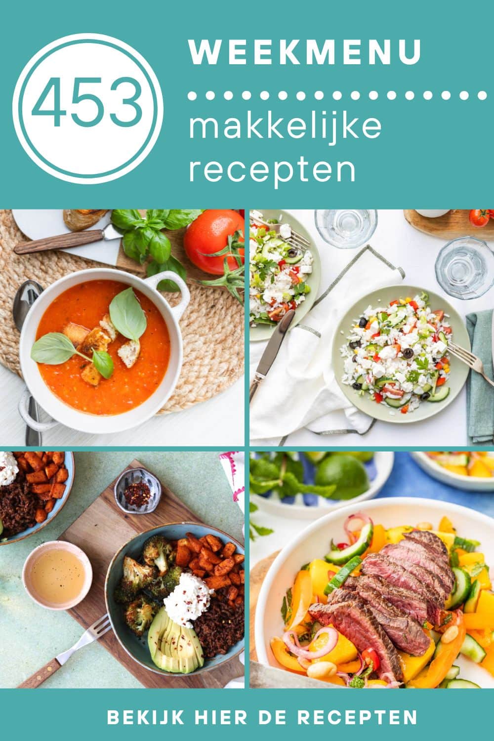 Weekmenu recepten voor het avondeten