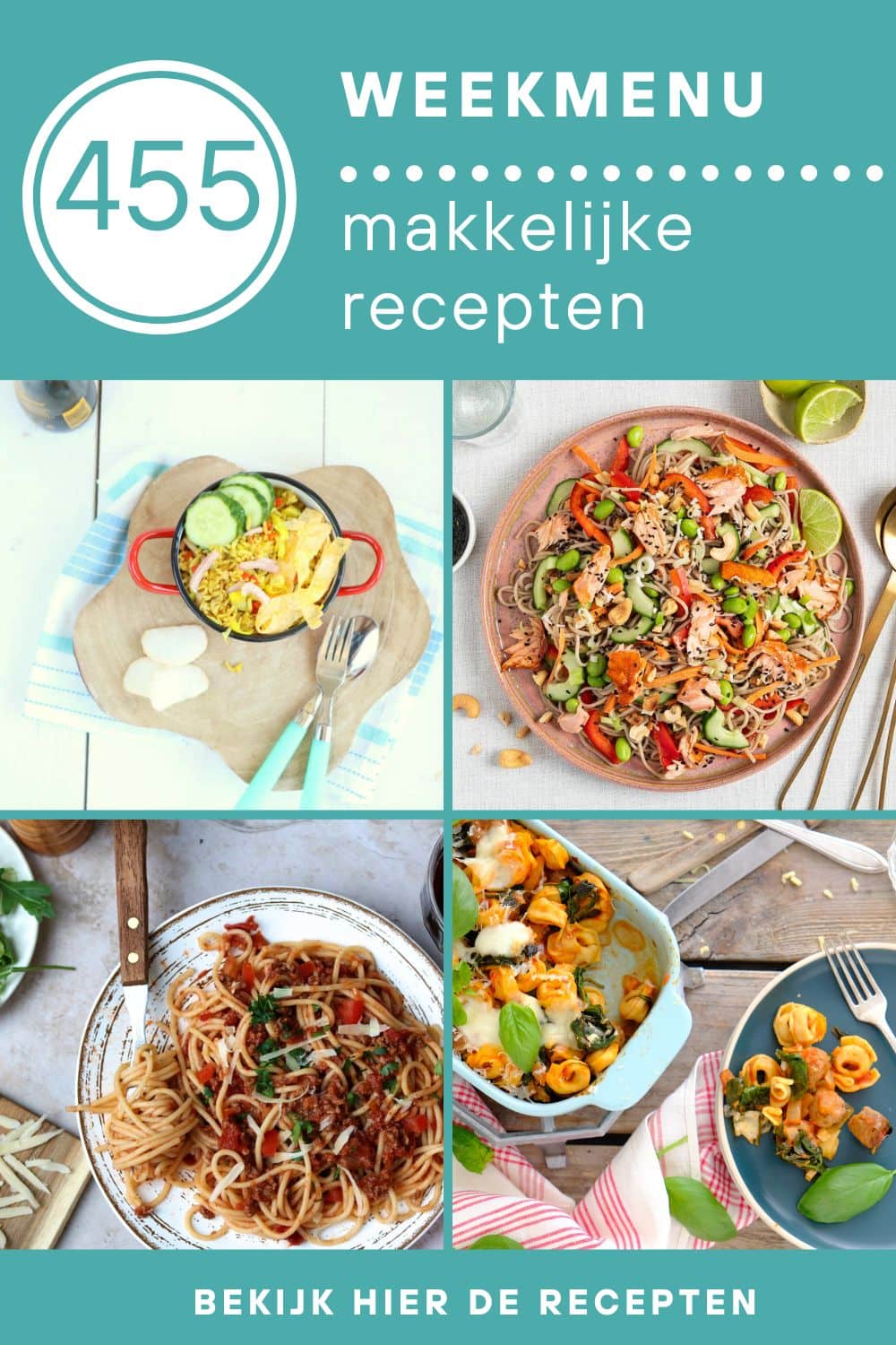 Weekmenu recepten voor het avondeten