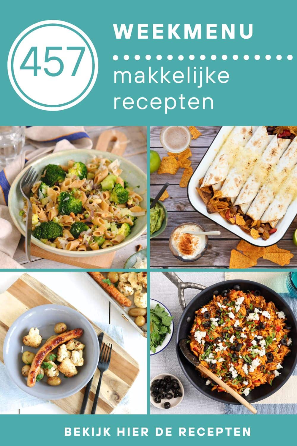 Weekmenu recepten voor het avondeten