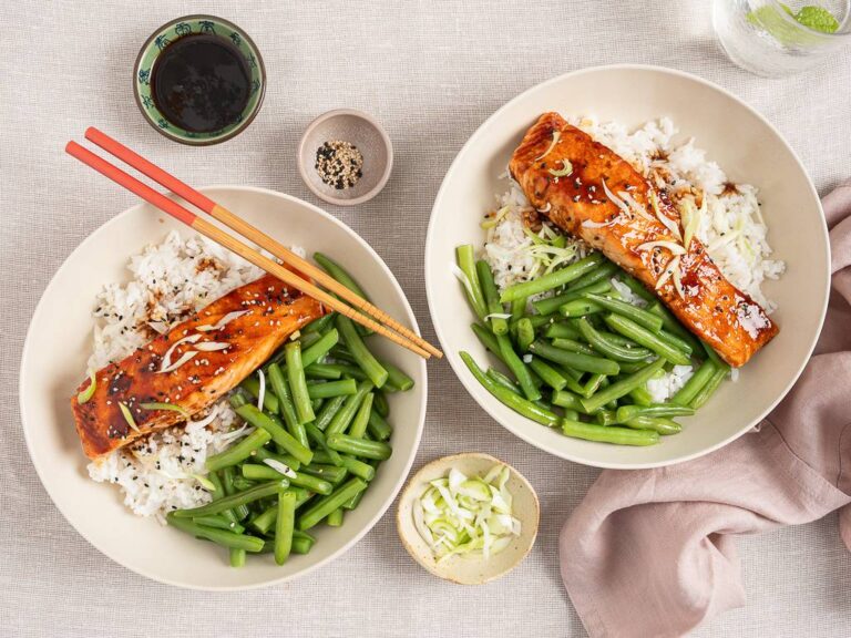 Zalm teriyaki uit de pan