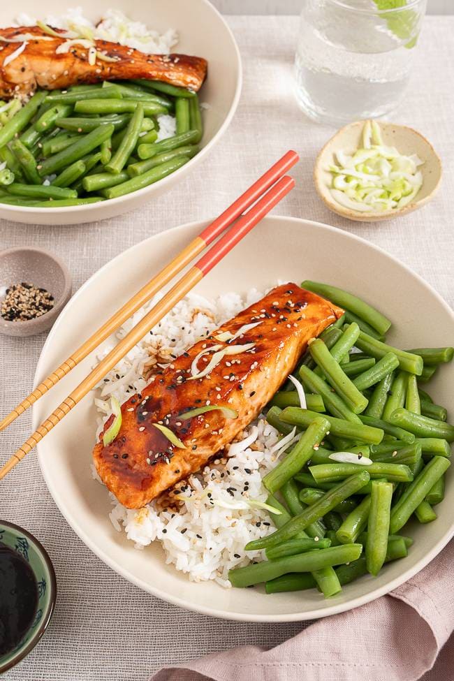 Teriyaki zalm zonder pakje of zakje of flesje