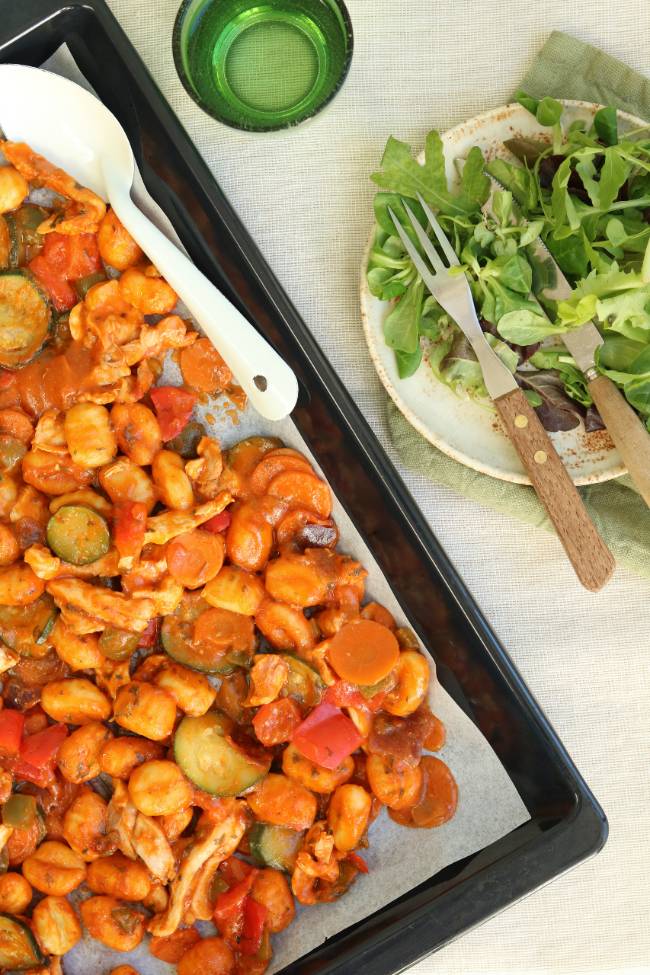 Gnocchi traybake, makkelijk recept voor het avondeten